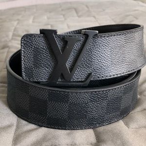 Louis Vuitton black checkered belt